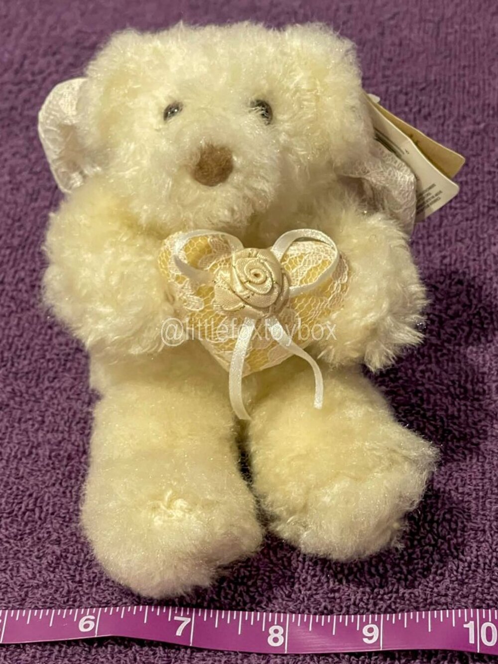 Russ Berrie Harmony Teddy Bear Bears From The Past Lace Heart Vintage 1990s ESSA